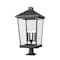 Z-Lite Beacon 4 Light Outdoor Pier Mounted Fixture, Black & Clear Beveled 568PHXXLR-533PM-BK - alternate 1